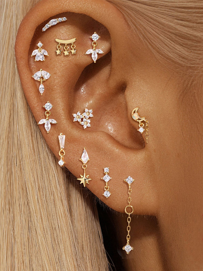 Valentina | Gold-Tone Delicate Earrings with Soft Curve