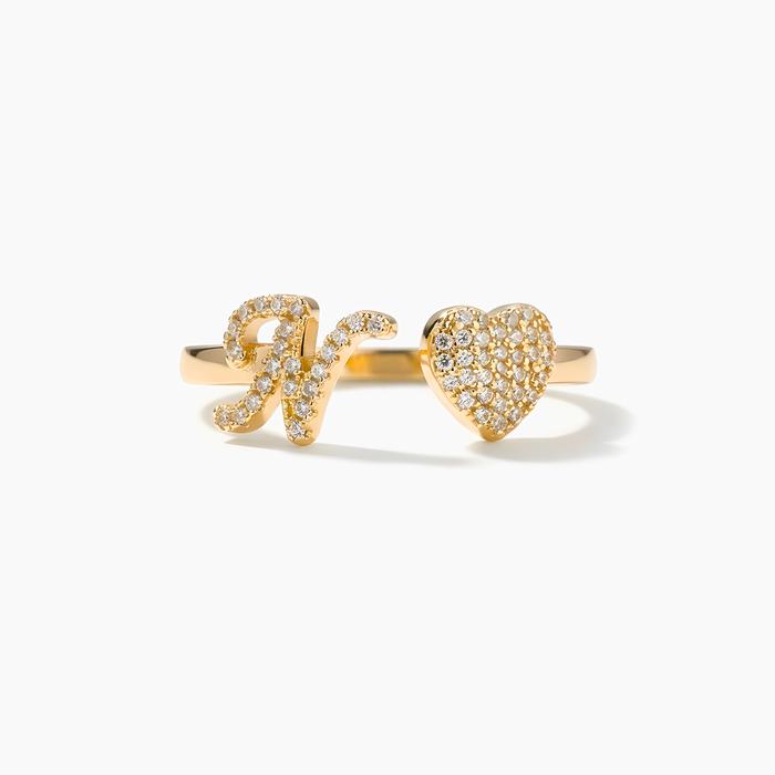 Valeria | Gold-Plated Love Initial Ring