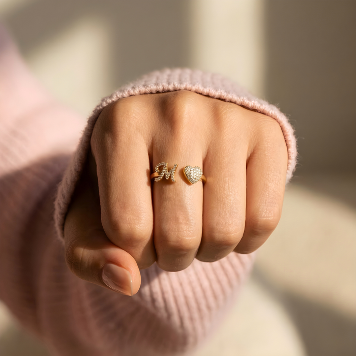 Valeria | Gold-Plated Love Initial Ring