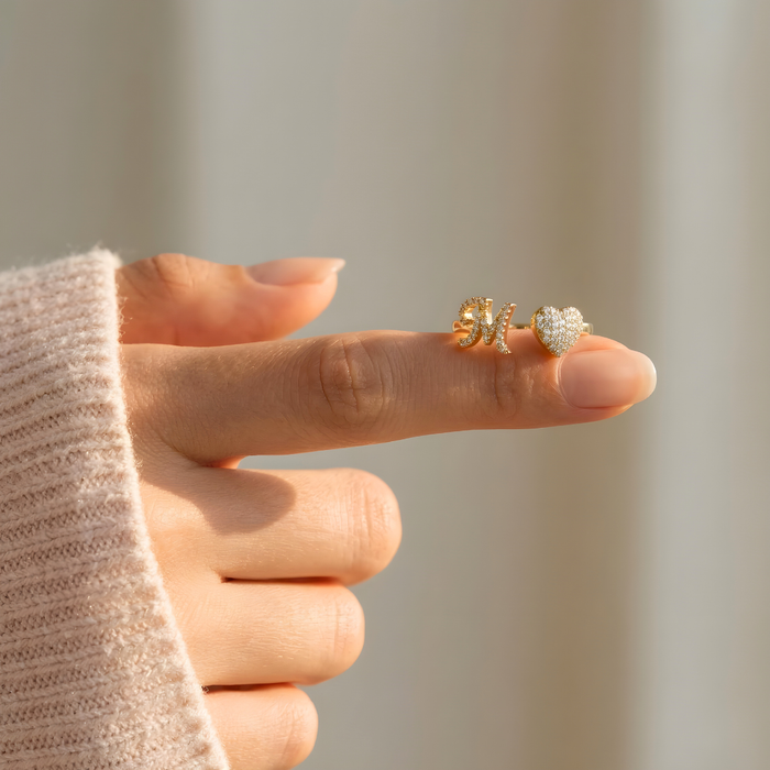 Valeria | Gold-Plated Love Initial Ring