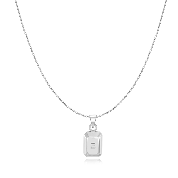Valeria | Silver Initial Bar Necklace