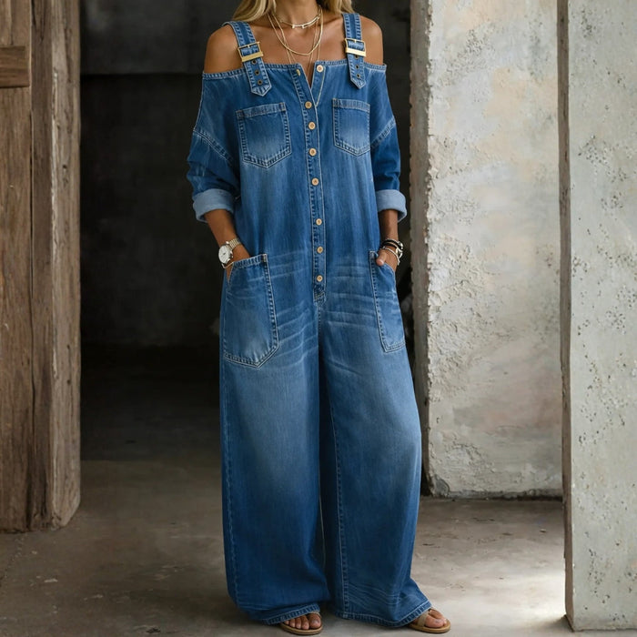 Vappu - Off-Shoulder Denim Jumpsuit