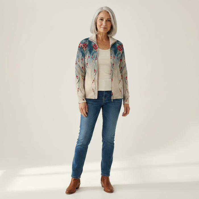Vappu - Peacock Feather Zip Bomber
