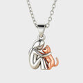 Vasia | Person & Cat Hug Pendant Necklace