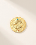 Pisces zodiac pendant in gold-plated stainless steel