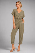 Vera | Short-Sleeve Wrap Jumpsuit