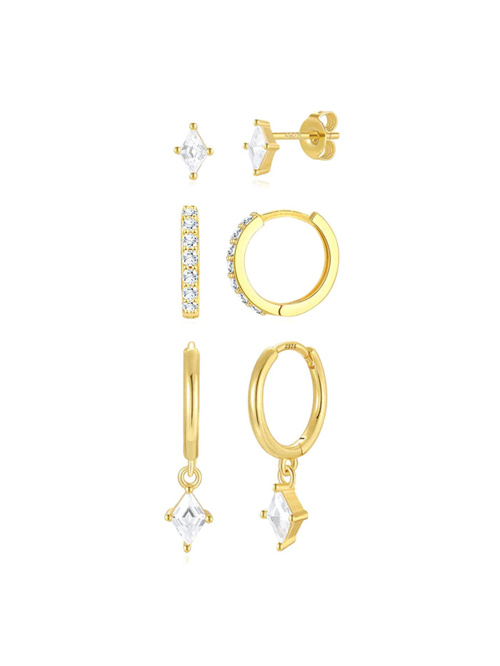 Veronika | Gold-Plated Delicate Earrings with Shine