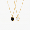 Veronika | Gold-Plated Double Necklace with Details Black