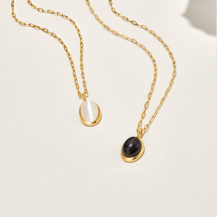 Veronika | Gold-Plated Double Necklace with Details Black