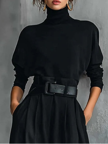 Victoire | Set Black with Neckline High and Trousers