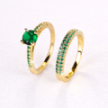 Victoria | Gold-Plated Emeralds Rings