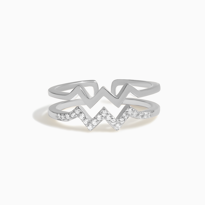 Victoria | Lightning Bolt Silver Ring