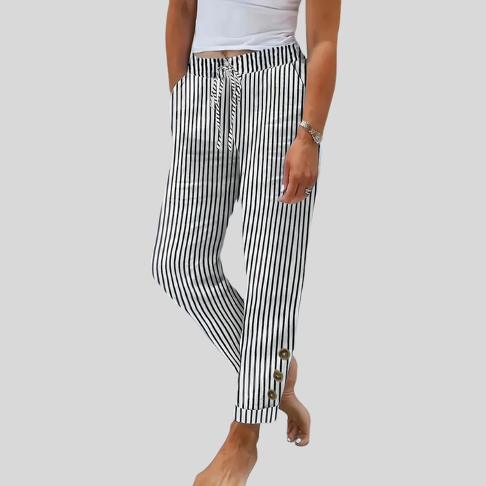 Vilma - Striped Drawstring Trousers