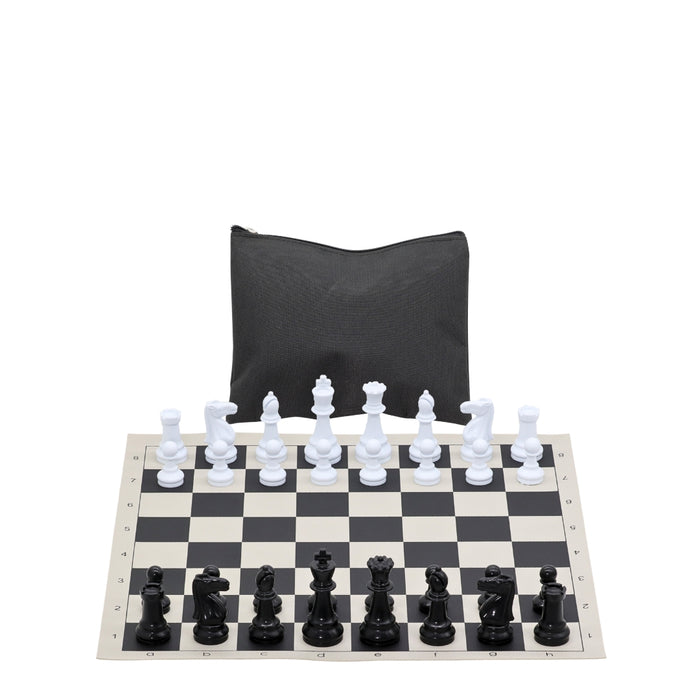 Vinyl Roll-Up Tournament Set | 50 mm Squares | Zip Canvas Bag