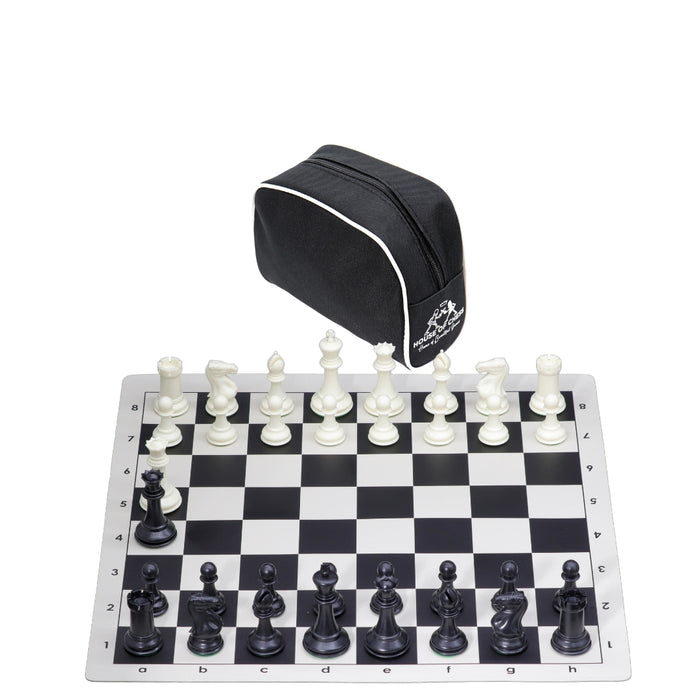 Vinyl Roll-Up Tournament Set | 57 mm Squares | Heavy Luxury Pieces & Bag