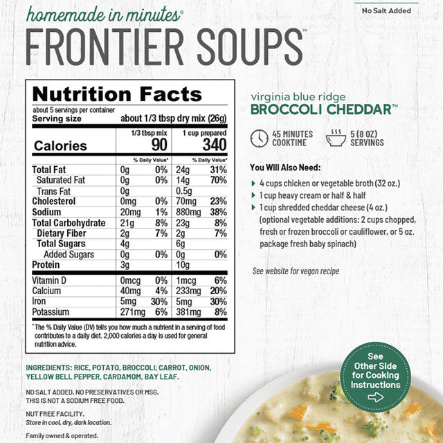 Virginia Blue Ridge Broccoli Cheddar Soup Mix