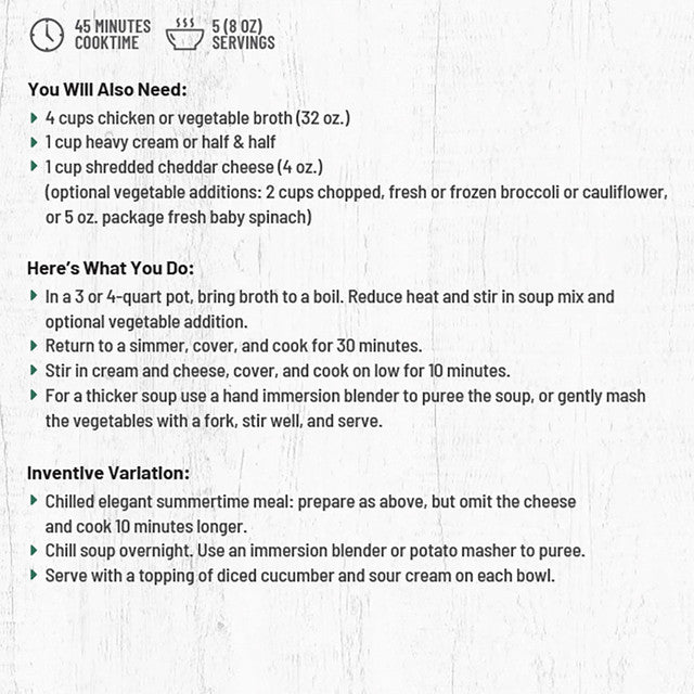 Virginia Blue Ridge Broccoli Cheddar Soup Mix
