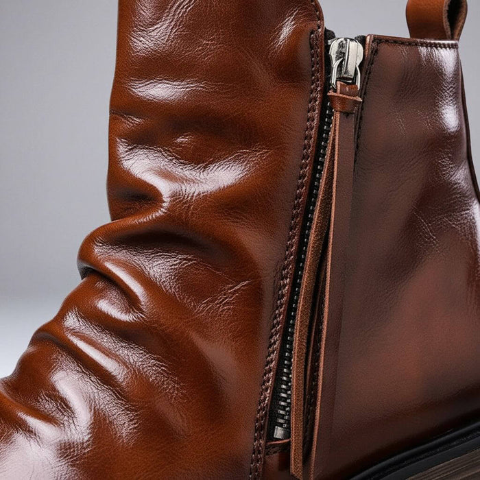 Waxed Italian Leather Boots