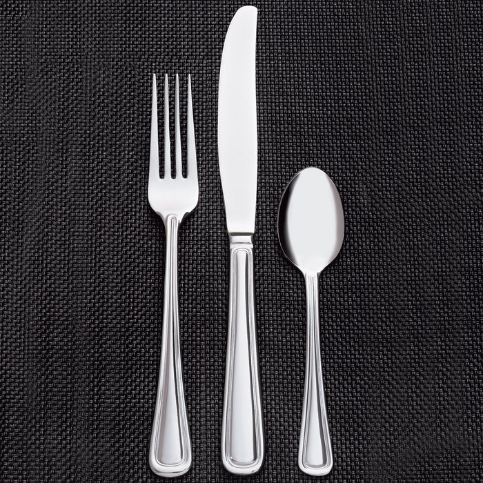 World Tableware 101 001 Classic Rim II 5 7/8" 18/8 Stainless Steel Extra Heavy Weight Teaspoon - 12/Pack