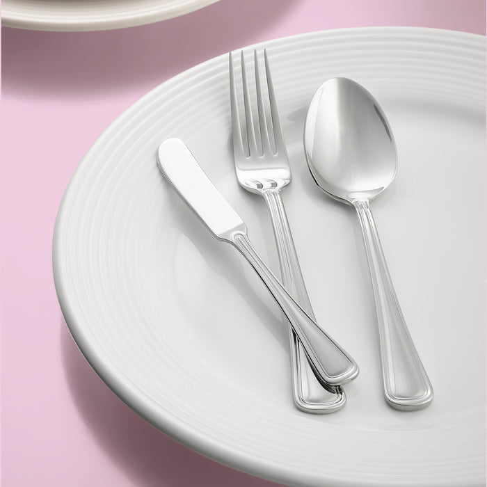 World Tableware 101 001 Classic Rim II 5 7/8" 18/8 Stainless Steel Extra Heavy Weight Teaspoon - 12/Pack