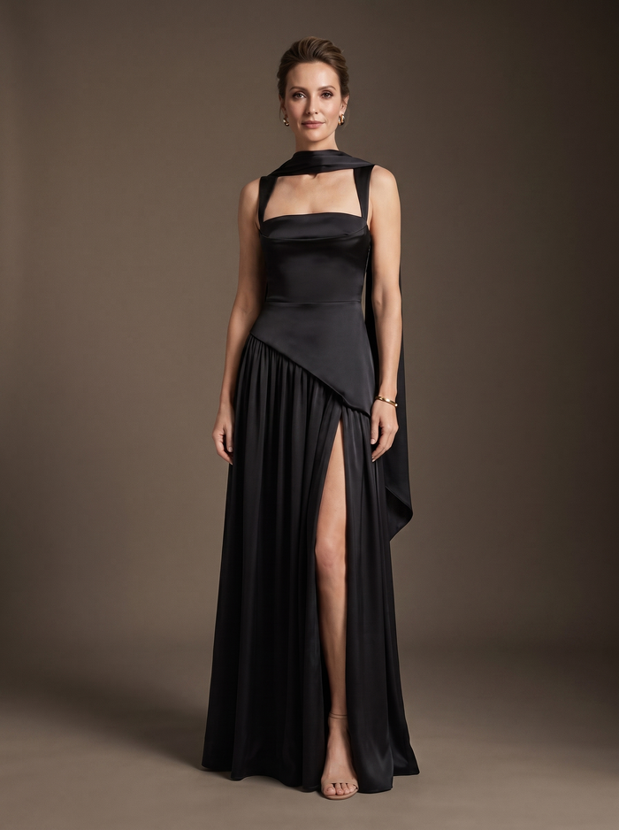 Zafira lacquered maxi dress — EMMA, gala studio