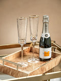 Zodax | Aperitivo Triangular Champagne Flute, Clear w/Gold Rim