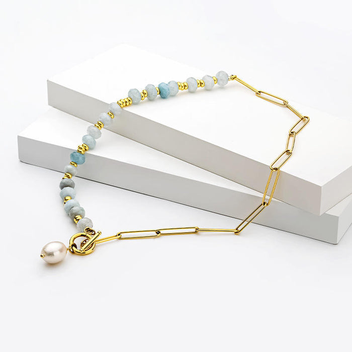Zoé | Gold-Plated Long Necklace with Pearl Pendant