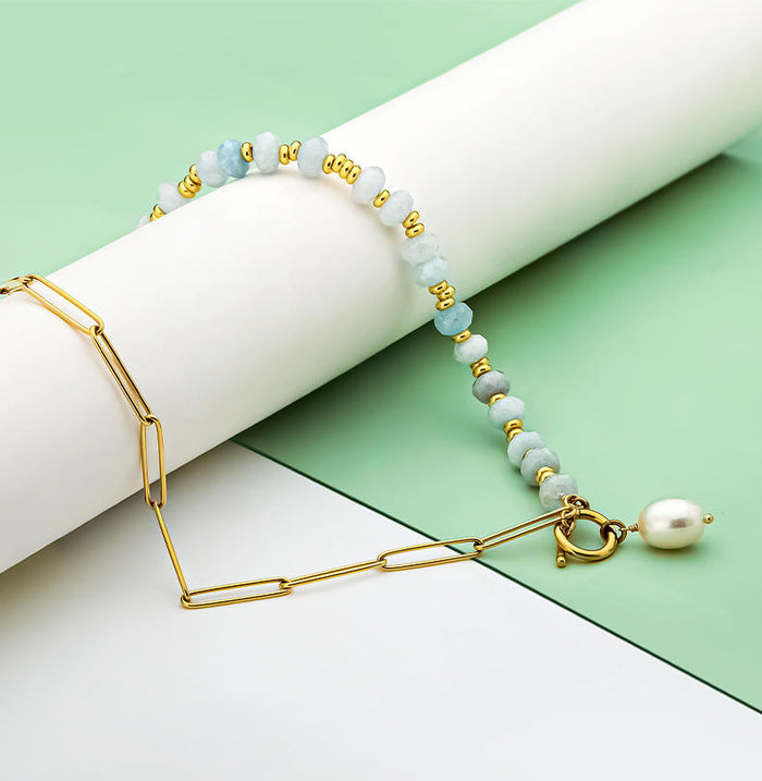 Zoé | Gold-Plated Long Necklace with Pearl Pendant