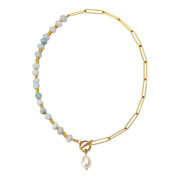 Zoé | Gold-Plated Long Necklace with Pearl Pendant