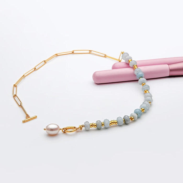 Zoé | Gold-Plated Long Necklace with Pearl Pendant