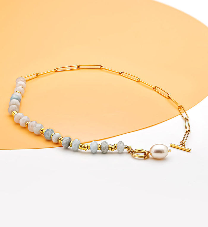 Zoé | Gold-Plated Long Necklace with Pearl Pendant