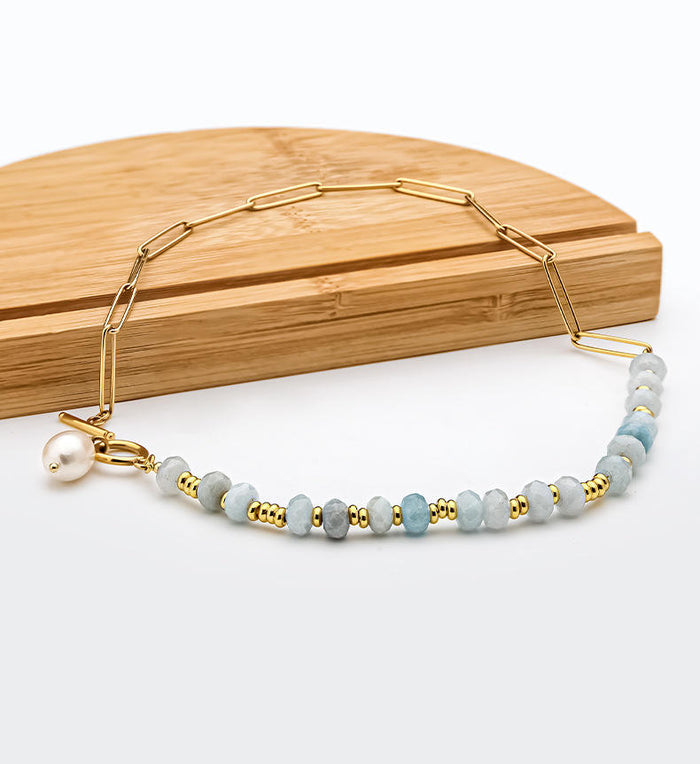 Zoé | Gold-Plated Long Necklace with Pearl Pendant